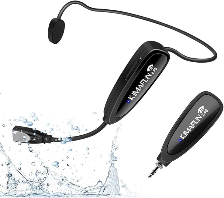 Wireless Waterproof Headset Microphone for Fitness and Teaching