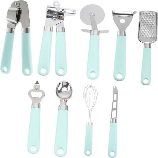Set of 4 stainless steel and wood cooking utensils