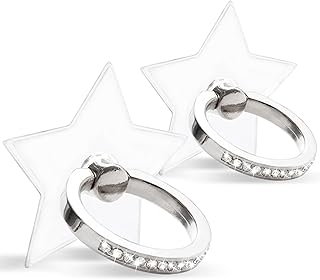 Two Clear Diamond Ring Holders with 360° Rotation