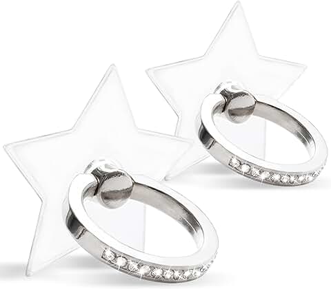 Two Clear Diamond Ring Holders with 360° Rotation