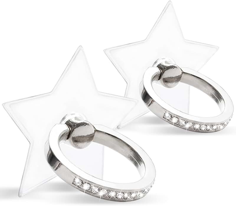 Two Clear Diamond Ring Holders with 360° Rotation