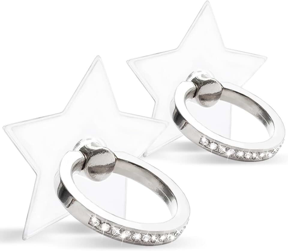 Two Clear Diamond Ring Holders with 360° Rotation