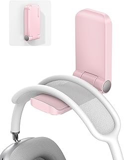 Pink adhesive headphone stand and holder