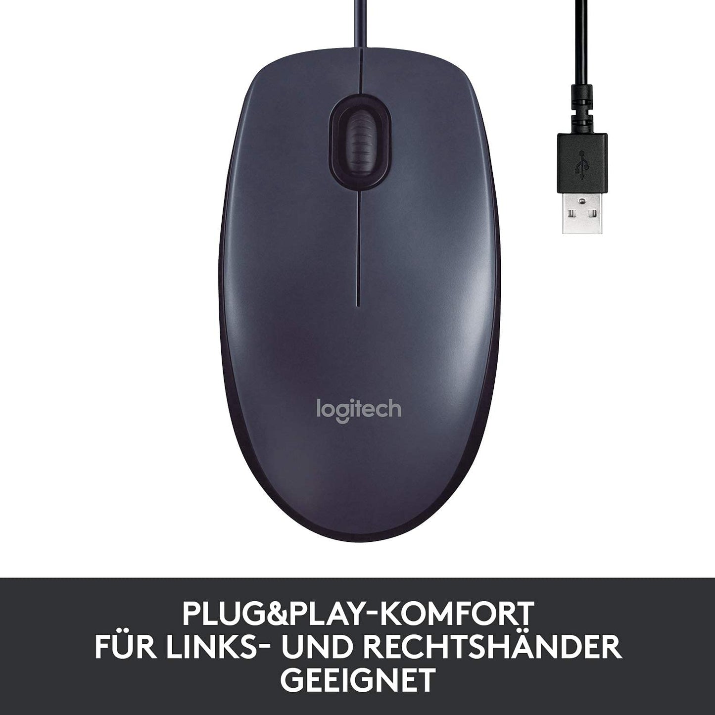M100, Corded mouse, Black, 910-005003