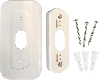 Wall Plate and Angled Mount for Doorbell, White