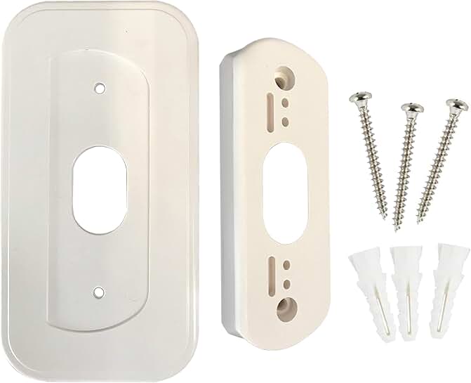 Wall Plate and Angled Mount for Doorbell, White
