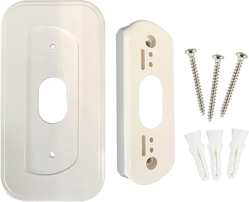 Wall Plate and Angled Mount for Doorbell, White