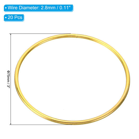 20 Pcs Gold Metal Macrame Wreath Rings for DIY Decorations