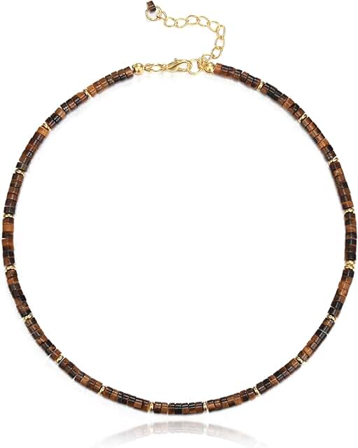 Handmade Beaded Gemstone Choker Necklace for Women