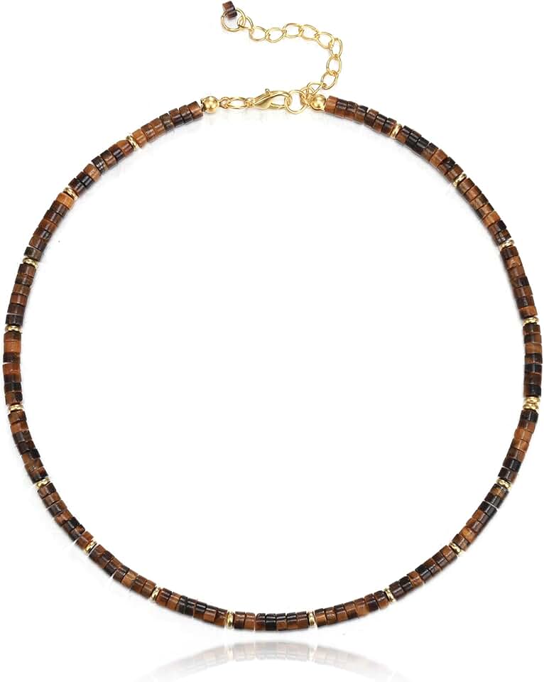 Handmade Beaded Gemstone Choker Necklace for Women