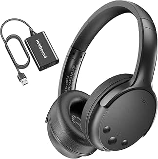 Wireless TV Headphones for Seniors, 25hr Battery, Plug and Play