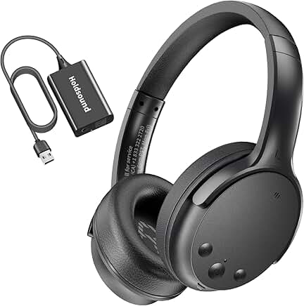 Wireless TV Headphones for Seniors, 25hr Battery, Plug and Play