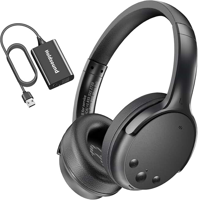 Wireless TV Headphones for Seniors, 25hr Battery, Plug and Play