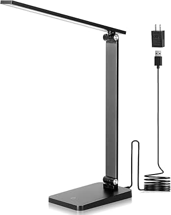 Dimmable LED Desk Lamp with USB Charging