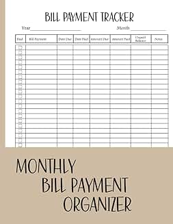 Monthly Bill Payment Tracker and Organizer