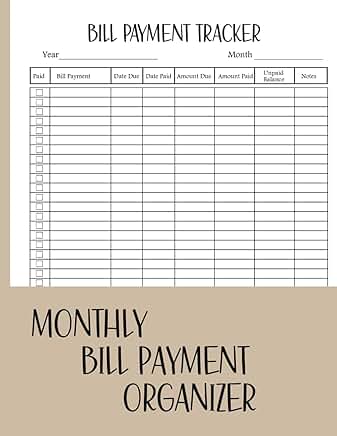 Monthly Bill Payment Tracker and Organizer