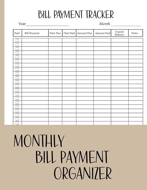 Monthly Bill Payment Tracker and Organizer