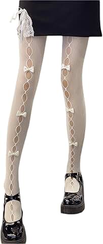 Women's Kawaii Bowtie Fishnet Tights