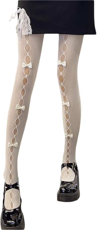 Women's Kawaii Bowtie Fishnet Tights