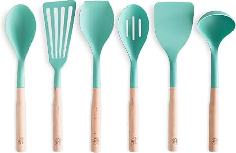 7-Piece Nylon and Wood Kitchen Utensil Set