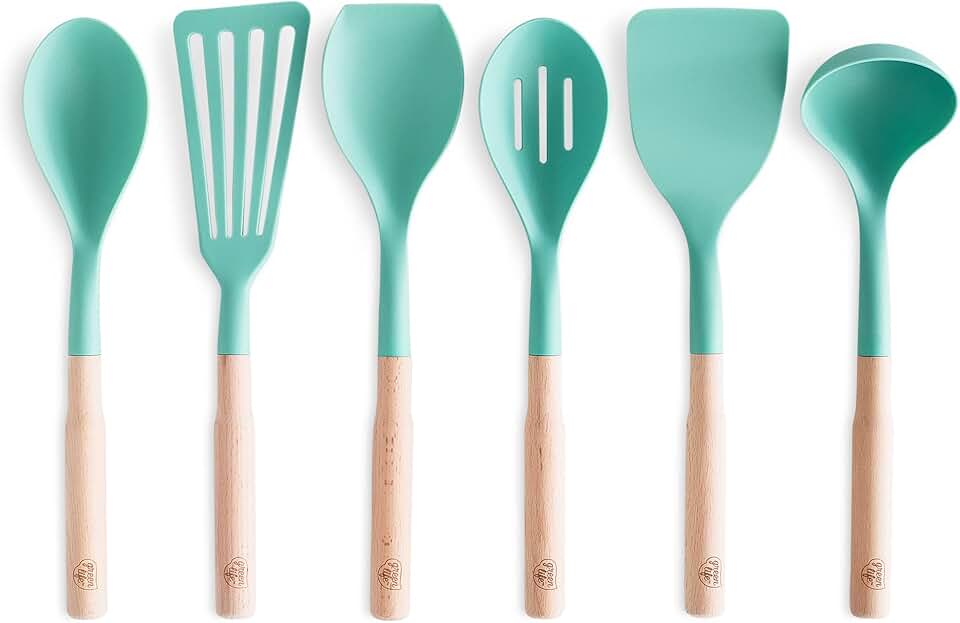 7-Piece Nylon and Wood Kitchen Utensil Set
