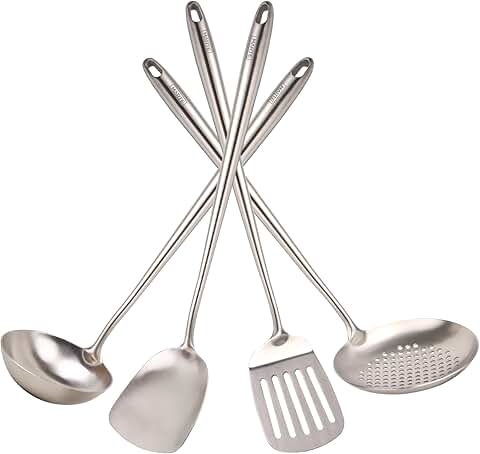 17-inch Stainless Steel Cooking Utensil Set with 4 Tools