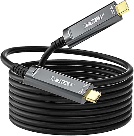 33FT USB C Fiber Optic Cable for High-Speed Data