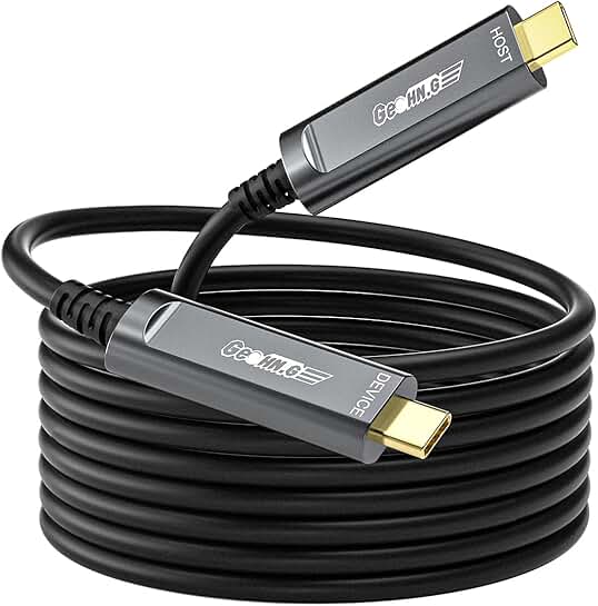 33FT USB C Fiber Optic Cable for High-Speed Data
