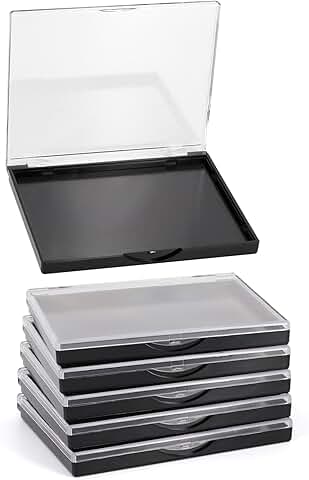 Set of 5 Clear Top Magnetic Makeup Palettes, 4.8" x 4"