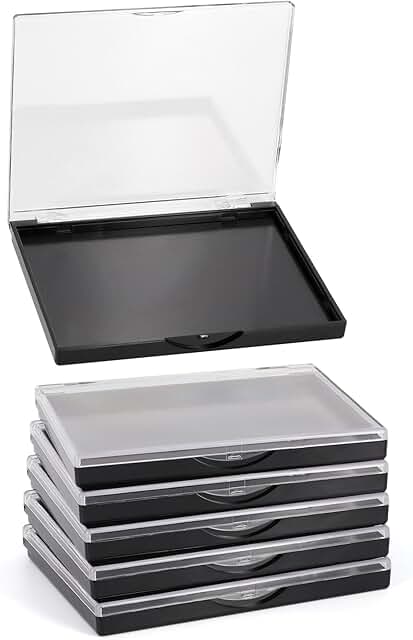 Set of 5 Clear Top Magnetic Makeup Palettes, 4.8" x 4"