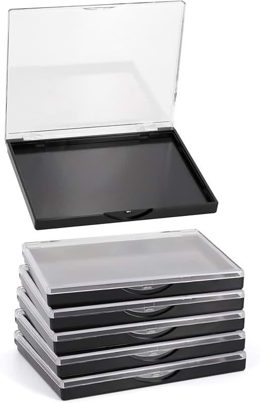 Set of 5 Clear Top Magnetic Makeup Palettes, 4.8" x 4"