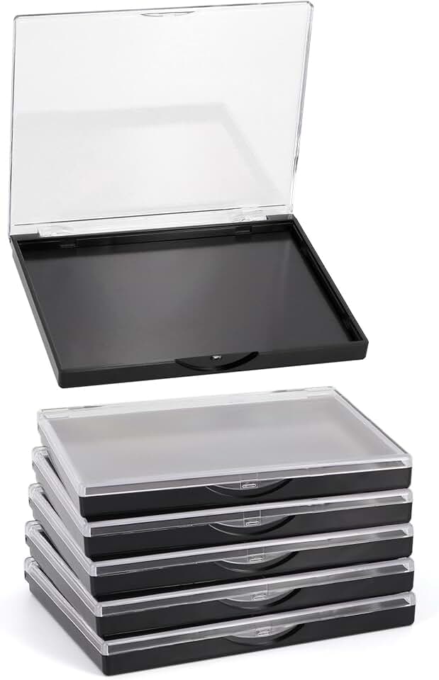 Set of 5 Clear Top Magnetic Makeup Palettes, 4.8" x 4"
