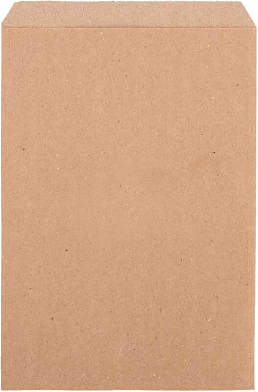 Small natural kraft paper shopping bags, 6¼ x 9¼ inches, case of 1000