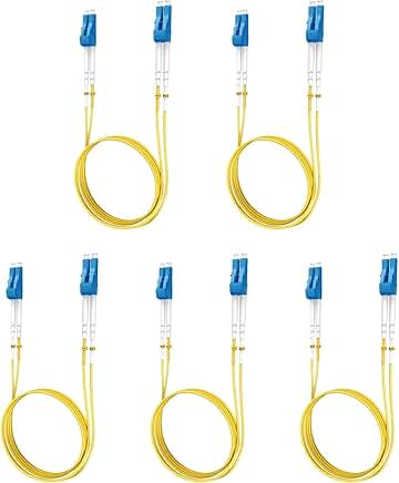5-pack 10m Single Mode Fiber Optic Cables