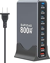 800W USB C GaN Charger with 10 Ports for Fast Charging