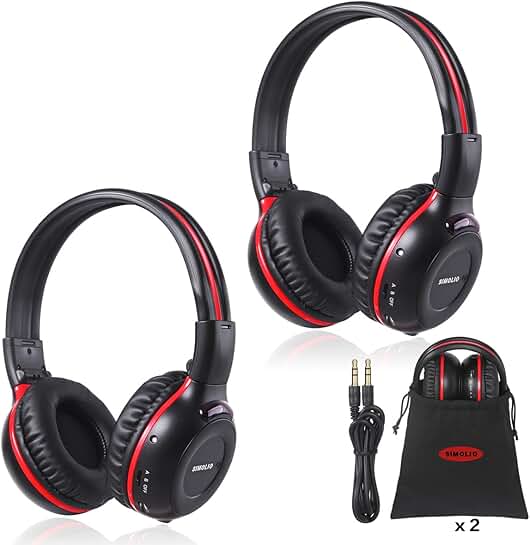 Wireless Car Headphones for Kids, 2 Pack