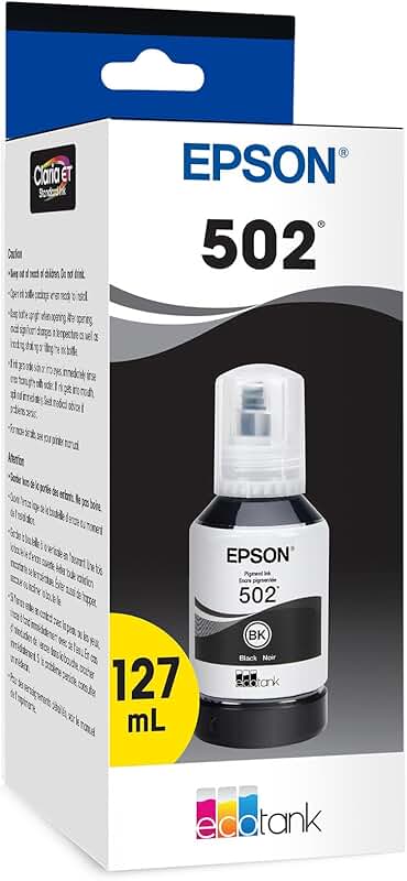 Black EcoTank ink bottle, high capacity