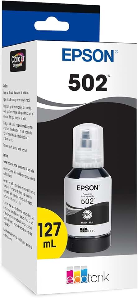 Black EcoTank ink bottle, high capacity