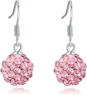 Colorful crystal bead tassel drop earrings