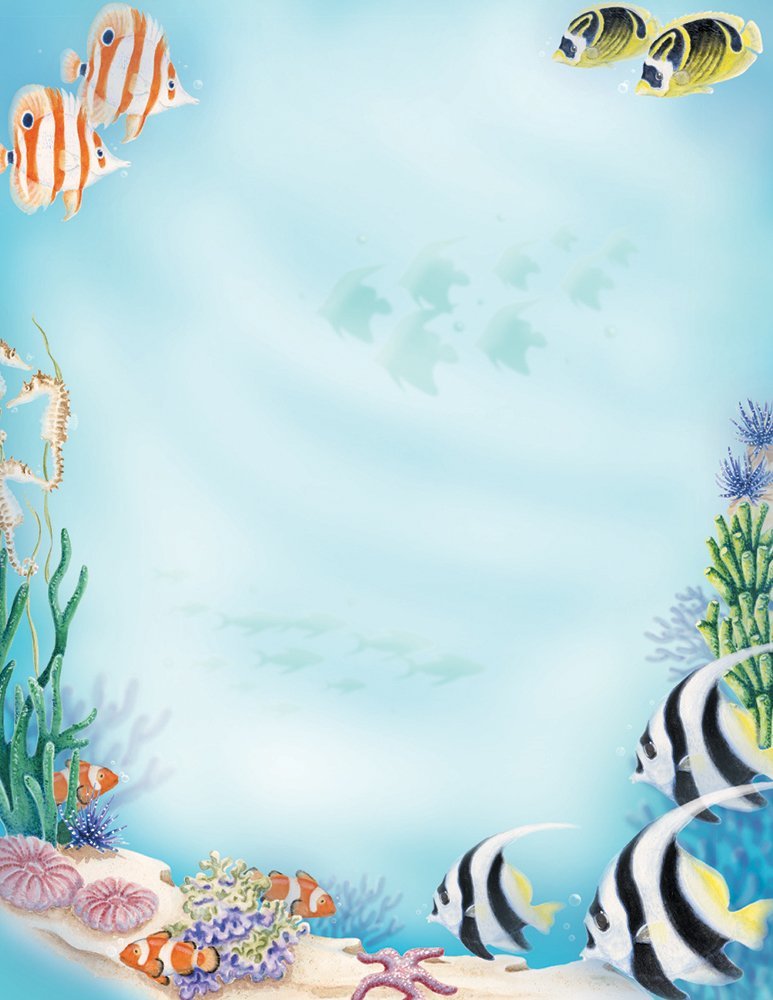 Sea Life Letterhead Paper, 80 Sheets, 8.5x11