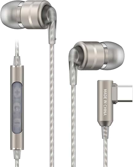 Digital USB-C Wired Earbuds with Microphone and Bass
