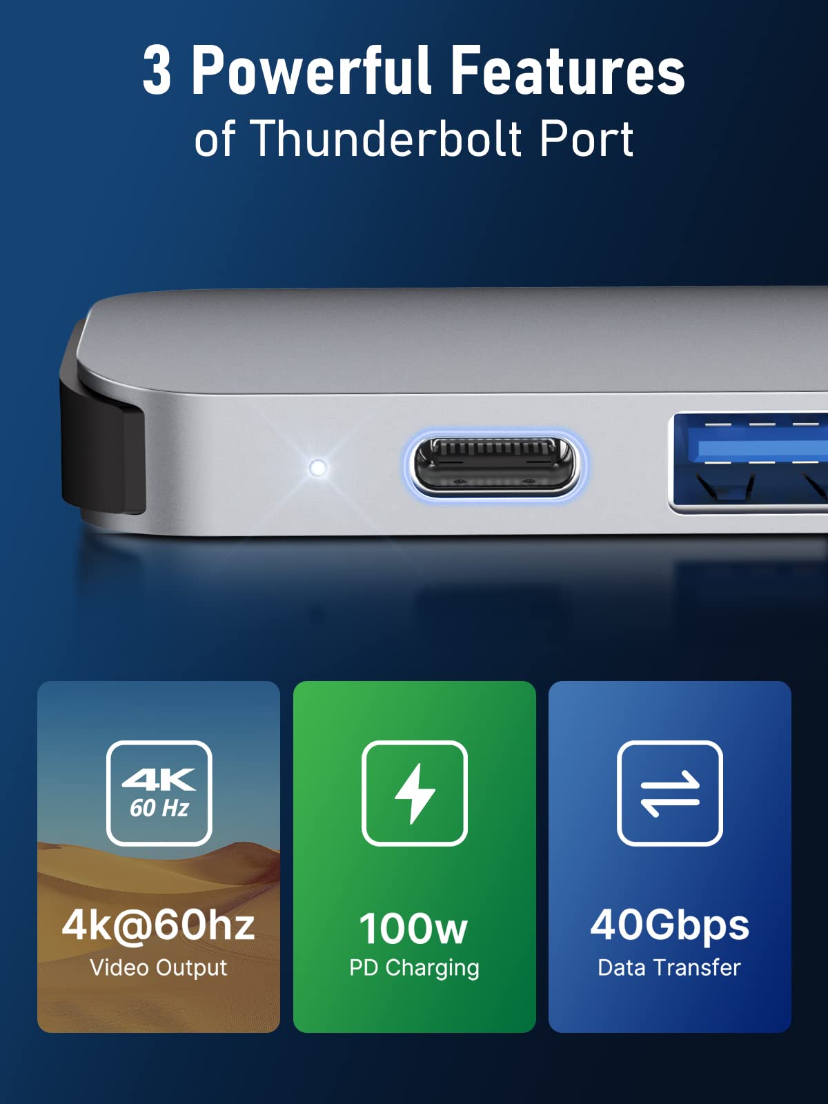 USB C Hub for MacBook Pro /Air M1 2020 2019 2018 13" 15" 16", 7 in 2 USB C Multiport Adapter Hub Mac Dongle Docking Station w/4K HDMI, 3 USB 3.0, SD/TF 3.0, 100W PD 40Gbps Thunderbolt 3/4