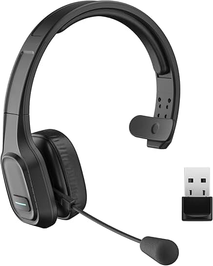 Wireless On-Ear Bluetooth Headset with Noise Canceling Microphone