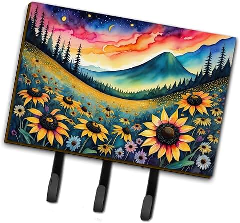 Flowers in Color Leash or Key Holder with Triple Hook