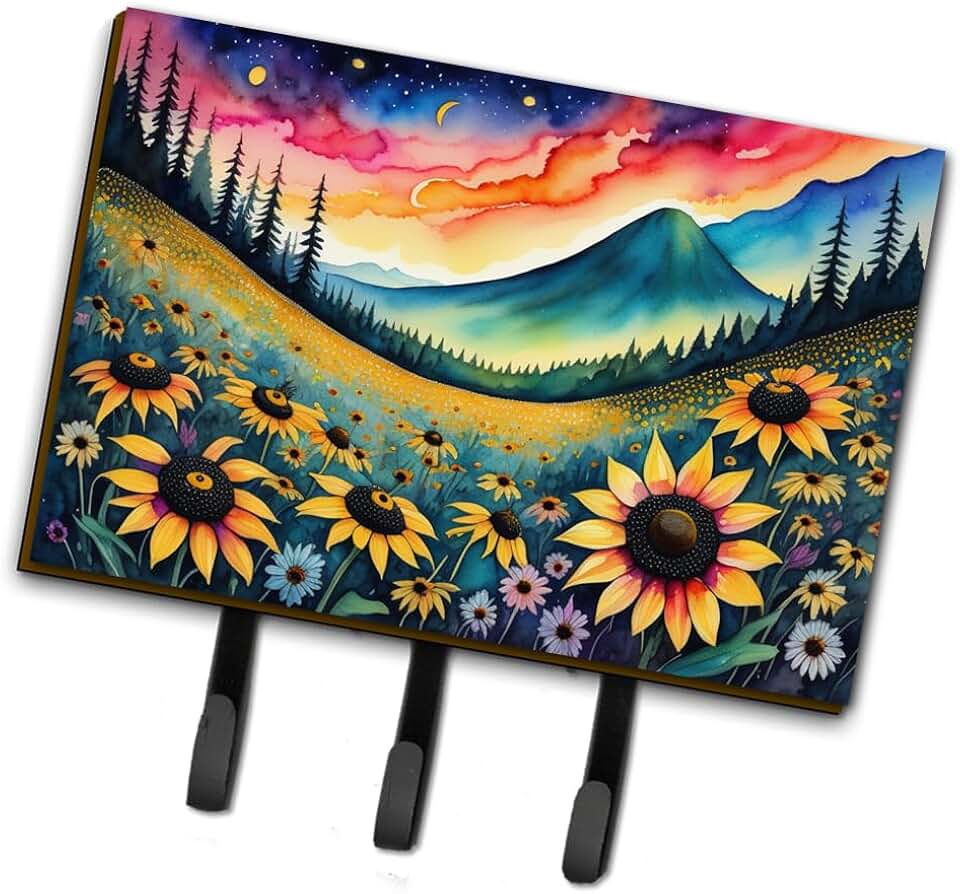 Flowers in Color Leash or Key Holder with Triple Hook