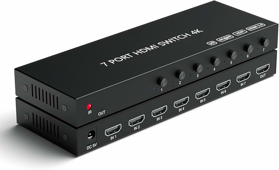 7 Port HDMI Switch 4K@60Hz, 7 in 1 Out, HDCP 2.0