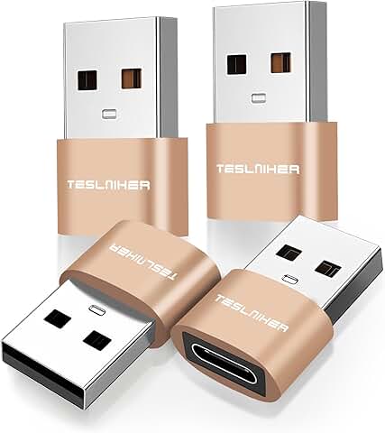 USB to USB C Adapter 4 Pack