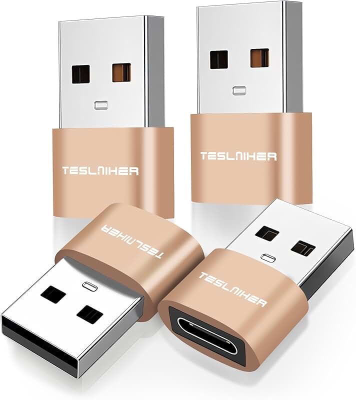 USB to USB C Adapter 4 Pack