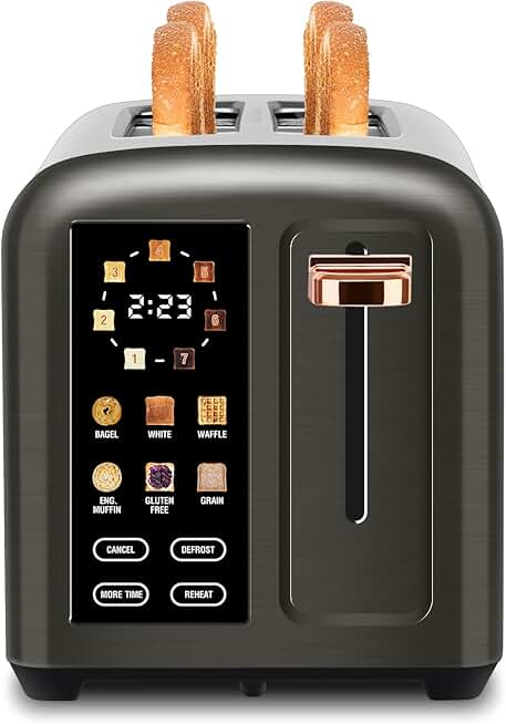 2-Slice Touch Screen Toaster with Wide Slots