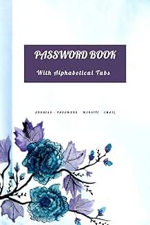Flower-themed password and address organizer book